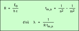 Formule : constante de Rydberg